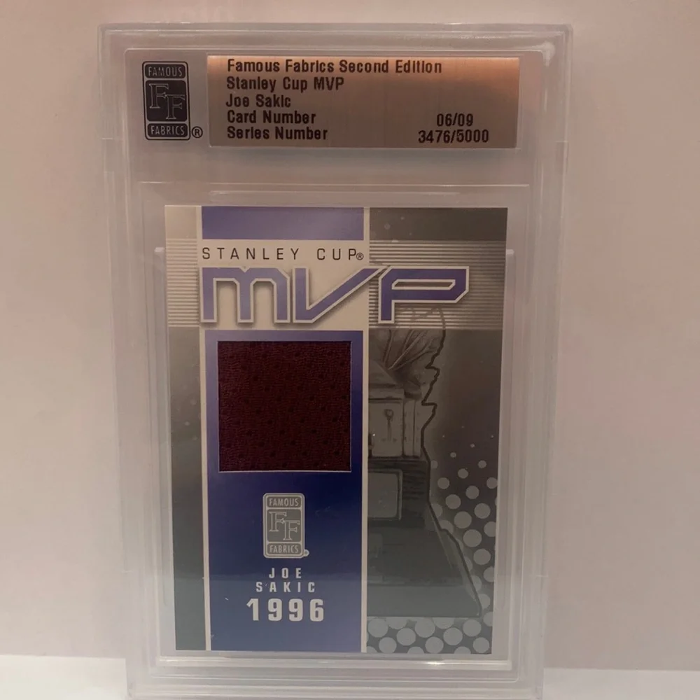 2010 Famous Fabrics Second Edition “Stanley Cup MVP” Joe Sakic 06/09 (MISC8)